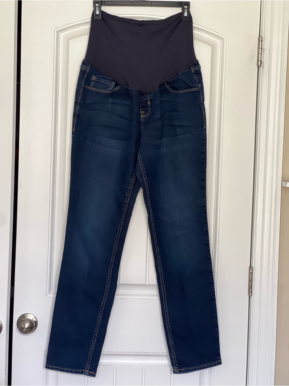 Old Navy Dark Blue Skinny Full Panel Maternity Jeans Size 12 Regular